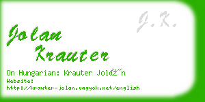 jolan krauter business card